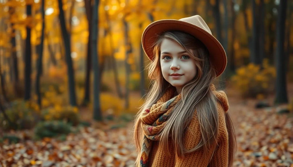 otoño niña, Fotografía artística y retratos de otoño