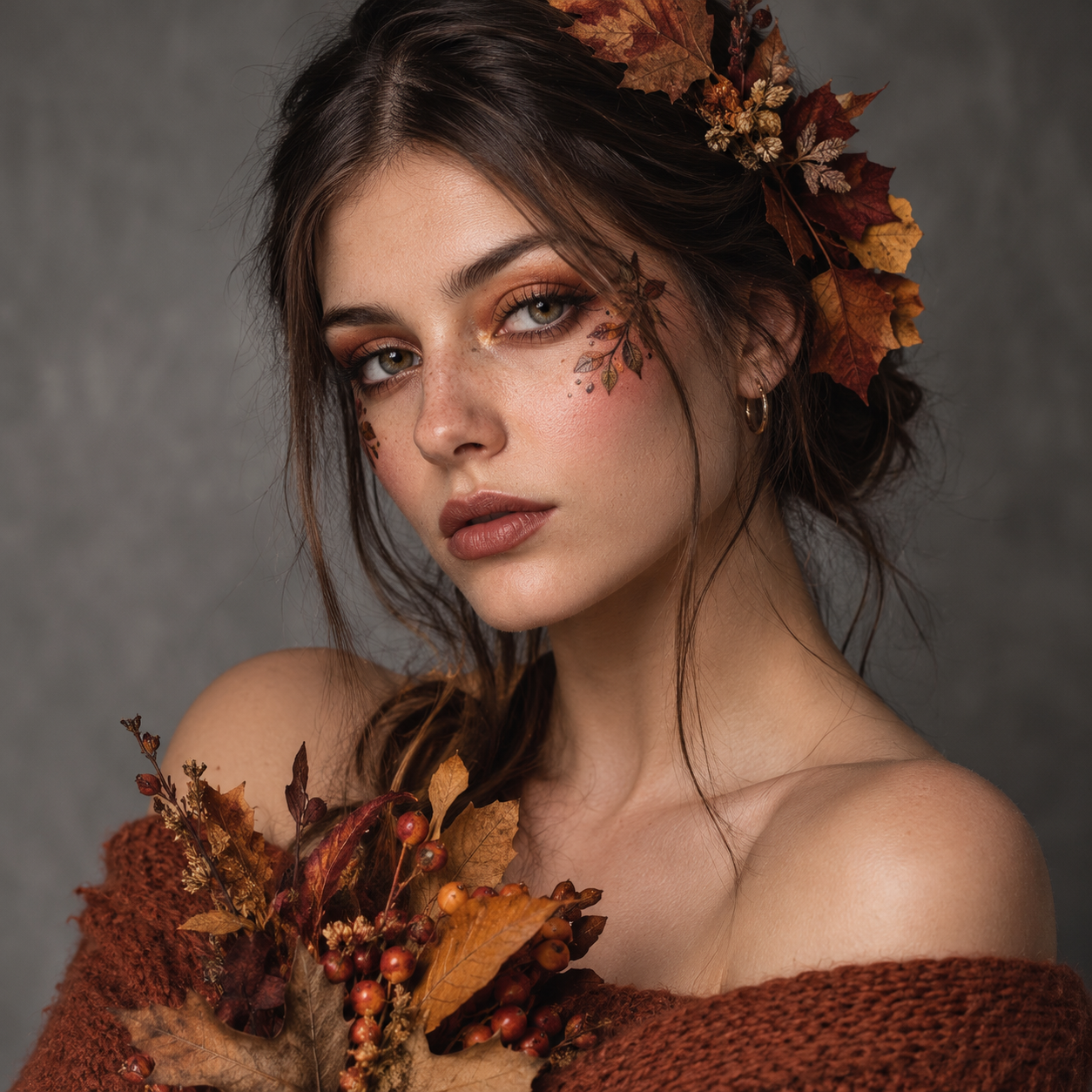 retrato mujer en otoño